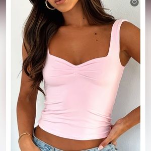 White Fox Boutique Pink Crop Top